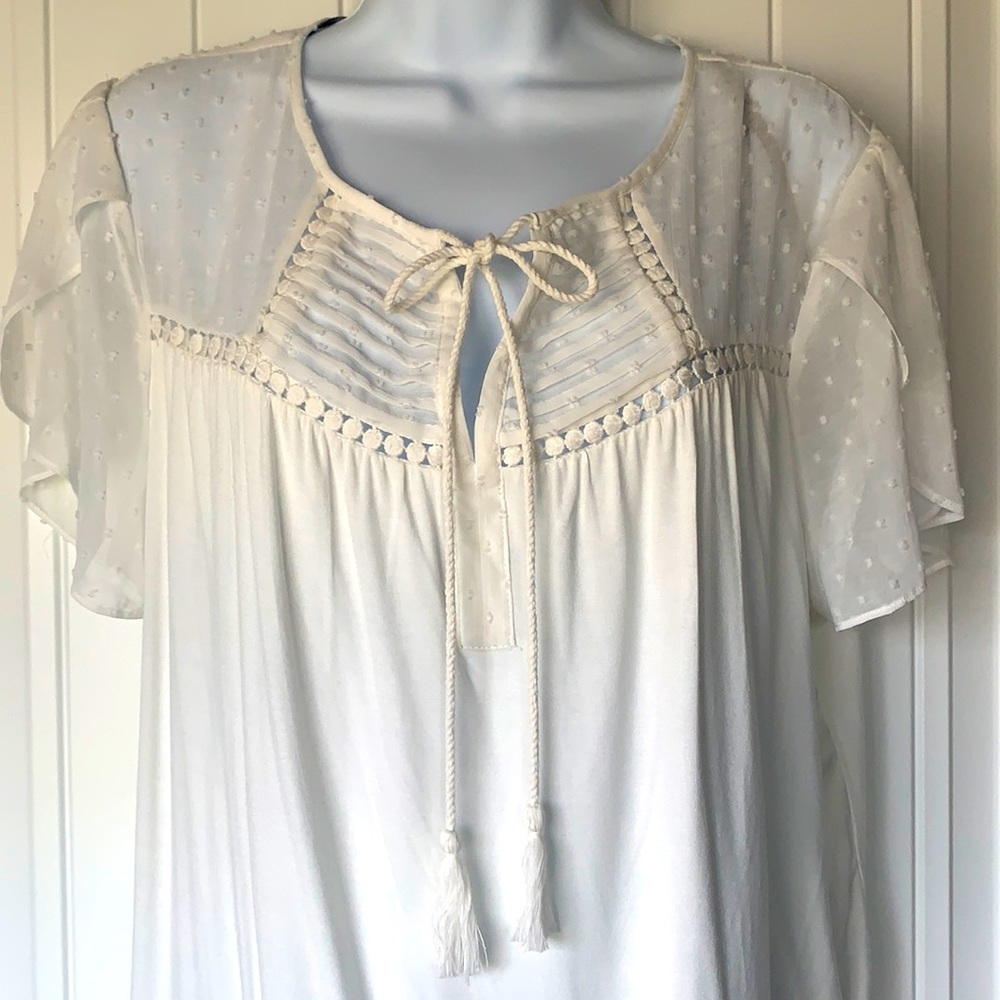 White Tasselled Ornate Bohemian Blouse